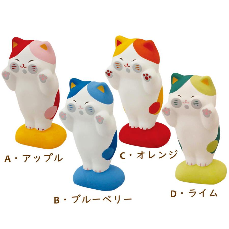 ぺったり猫/ビタミンカラー 置物 オブジェ 猫雑貨 猫グッズ : 犬雑貨 