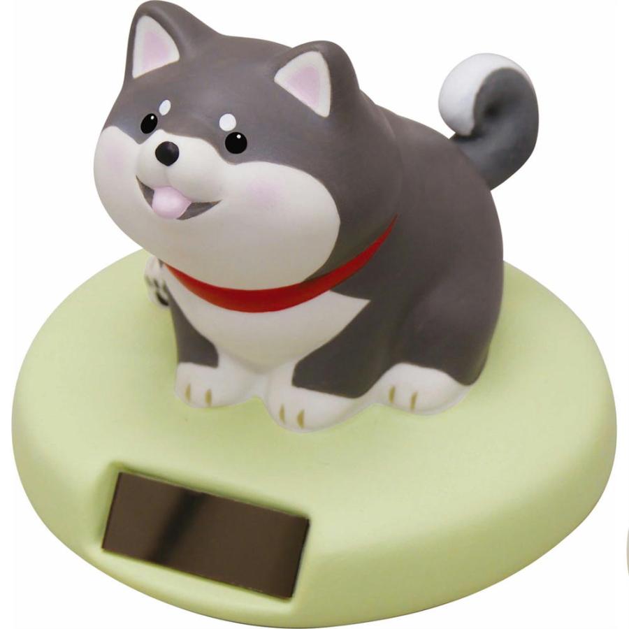 陶磁器 ソーラー柴犬しっぽフリフリ 黒柴/置物/オブジェ/犬雑貨/犬