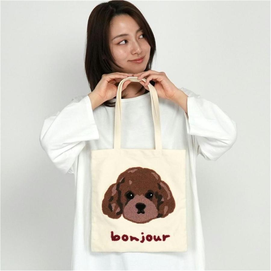 サガラ刺繍 マチなしトートバッグ 犬雑貨 犬グッズ スコティッシュ 