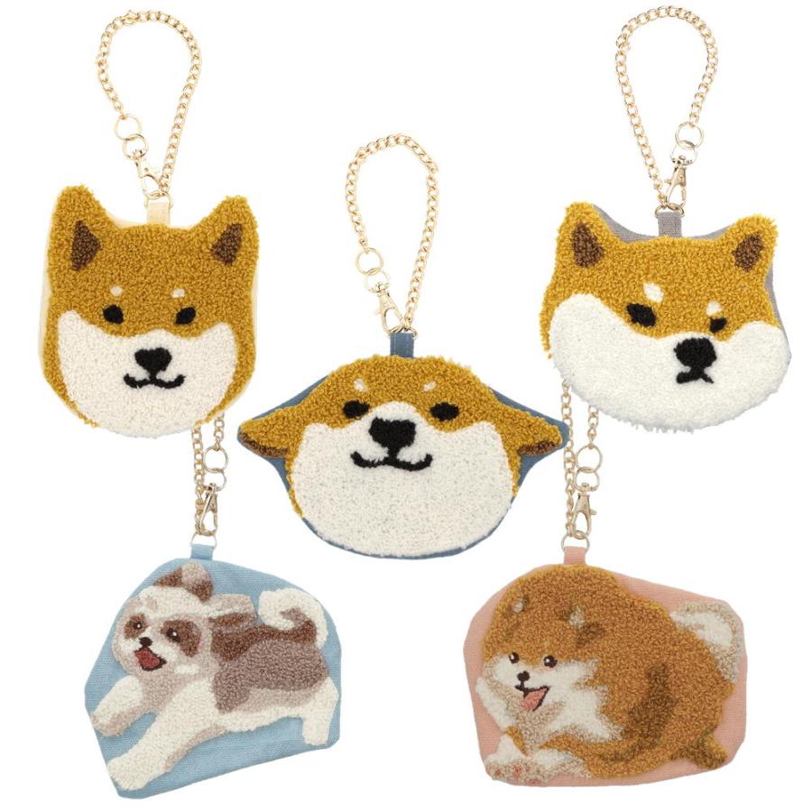 サガラ刺繍 ダイカットポーチ/しばたさん/シーズー/ポメラニアン/犬