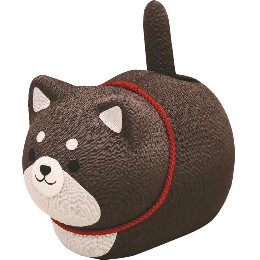 ちりめん ゆらゆらソーラーまんまる柴犬 黒柴/置物/オブジェ/犬雑貨/犬