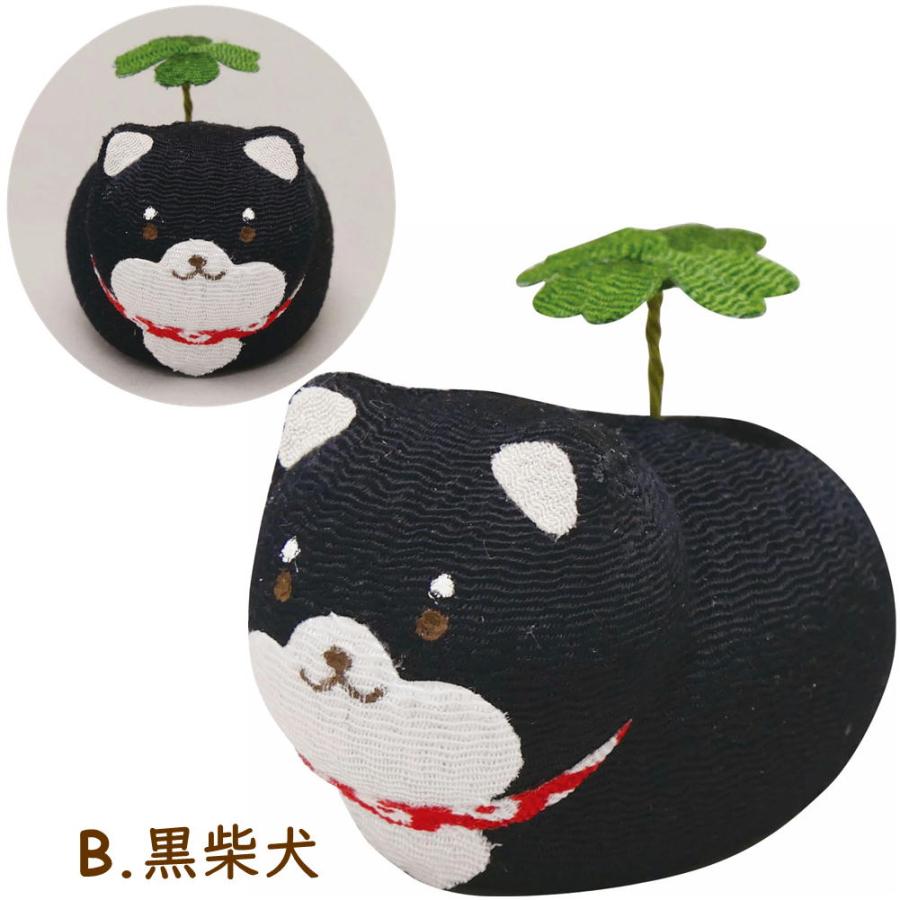 ちりめん ミチクサにゃんことわんこ 三毛猫/しま猫/茶柴/柴犬/シバ/黒