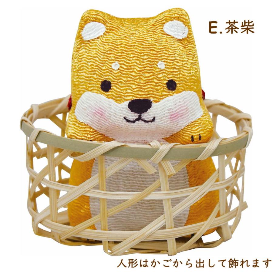 チンアナゴ　おまとめ　着物でおめかし猫(三毛猫・黄) お子ちゃま柴犬 ちりめん かごねことかごいぬ 三毛猫/トラ猫/黒猫/柴犬/シバ/黒柴/置物