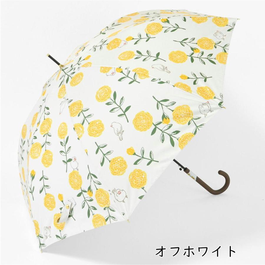 婦人傘/長傘】文鳥とマリーゴールド/シルバーコーティング晴雨兼用