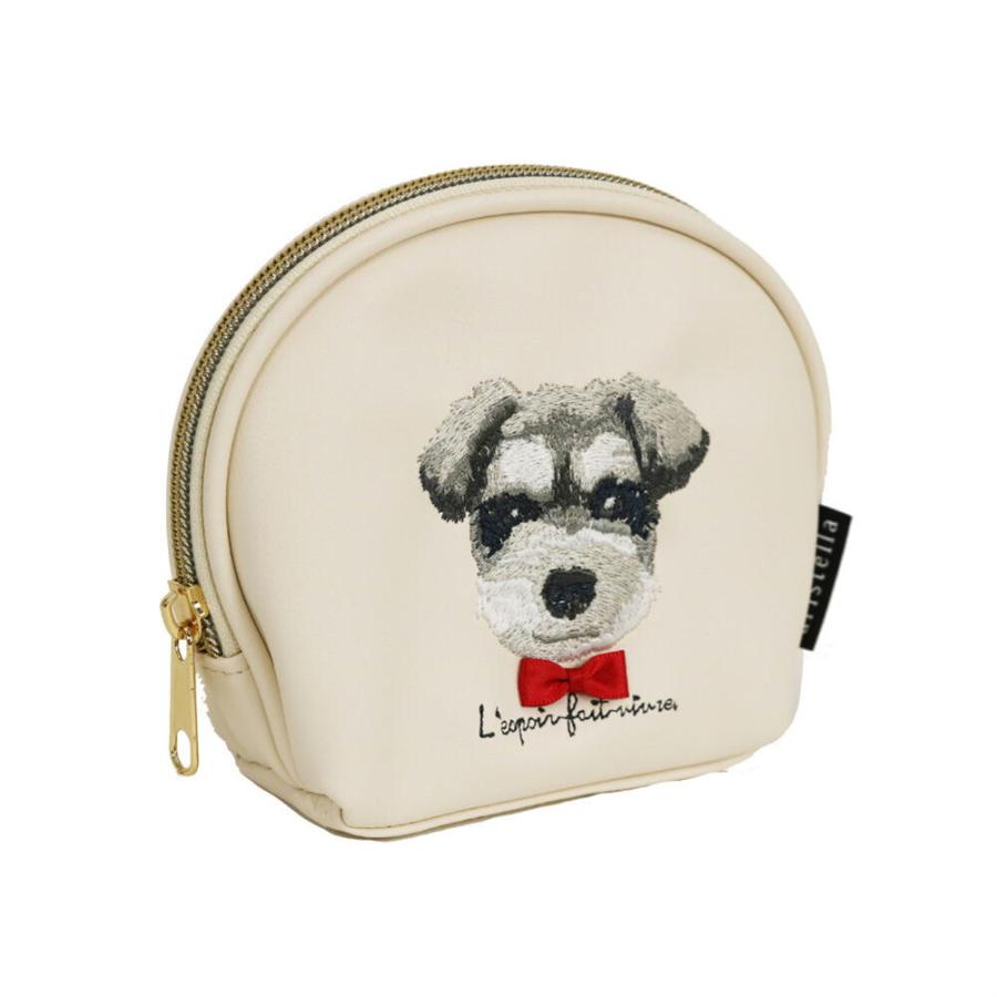 在庫限り アトリエ・ポピンシェルポーチ 犬雑貨 犬グッズ 黒猫