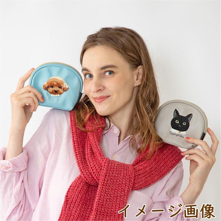 在庫限り アトリエ・ポピンシェルポーチ 犬雑貨 犬グッズ 黒猫
