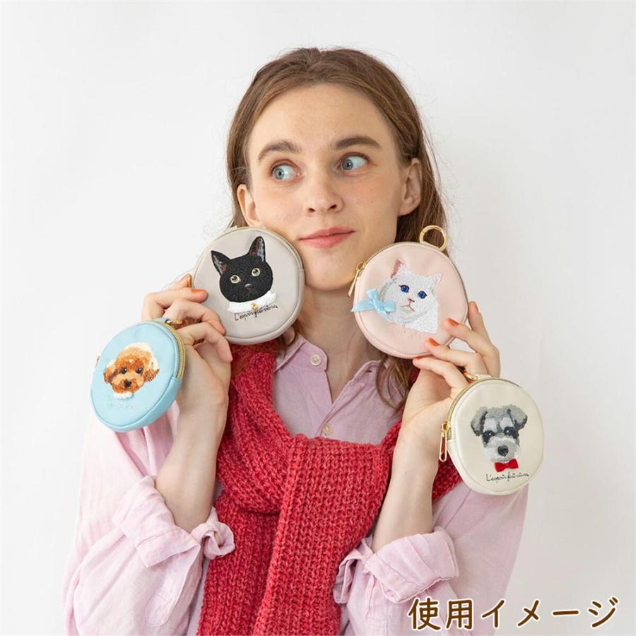在庫限り アトリエ・ポピン丸ポーチ 犬雑貨 犬グッズ 黒猫 シュナウザー プードル  刺繍 可愛い プレゼント誕生日 プレゼント クリスマス |  | 07