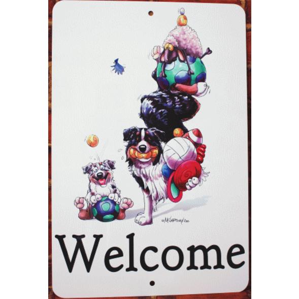 ウェルカムプレートオーストラリアンシェパード ブラック輸入雑貨 犬雑貨 犬グッズ ウェルカムボード Australian Shephwelcom 犬雑貨専門店 銀屋 通販 Yahoo ショッピング