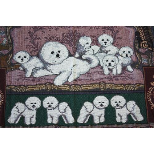 ゴブラン織り　タペストリー　ビション・フリーゼ　輸入雑貨　 犬雑貨　犬グッズ 