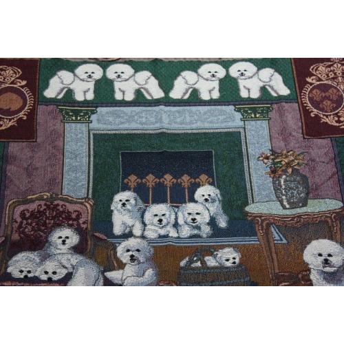 ゴブラン織り　タペストリー　ビション・フリーゼ　輸入雑貨　 犬雑貨　犬グッズ 