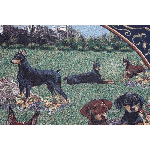 在庫限り ゴブラン織り タペストリー ドーベルマン 横型 輸入雑貨 犬