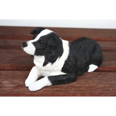 木彫動物⑅犬(ボーダーコリー)⑅インドネシア 在庫限り フィギュア ドッグ ボーダーコリー 輸入雑貨 犬雑貨 犬グッズ