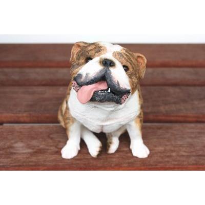 在庫限り　フィギュア　ドッグ　ブルドッグ・ブリンドル/お座り　輸入雑貨　犬雑貨　犬グッズ