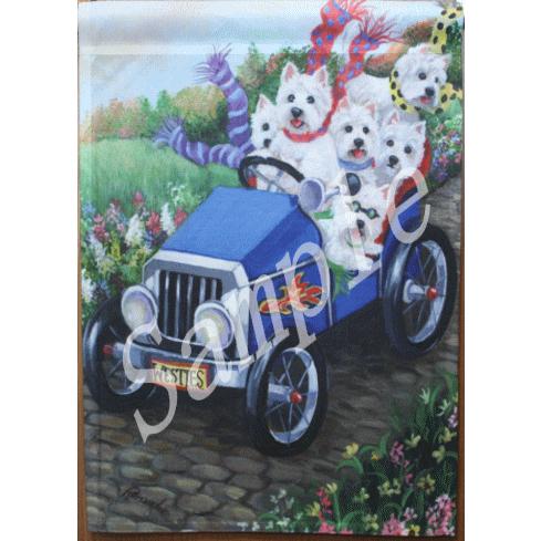 在庫限り　ガーデンフラッグ　ウエスト・ハイランド・ホワイト・テリア/ウエスティ　輸入雑貨　犬雑貨　犬グッズ　Hot Rod | 