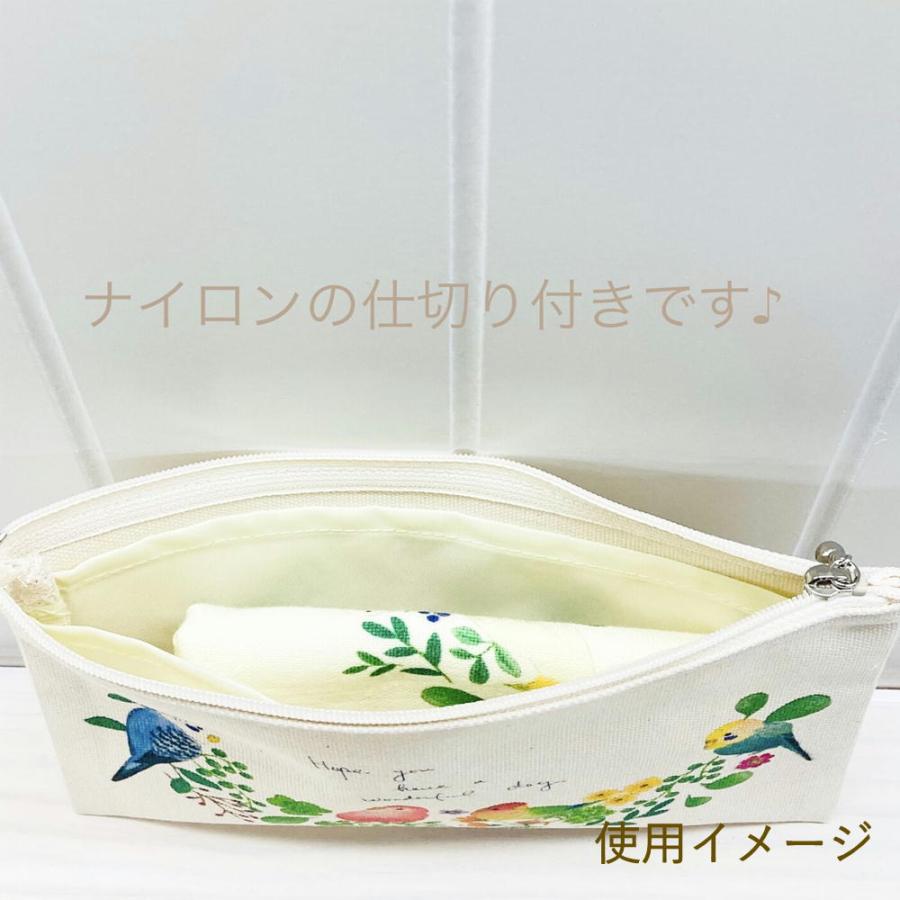 フラットポーチ 小鳥のリース 鳥 雑貨・ことりグッズ☆セキセイインコ 