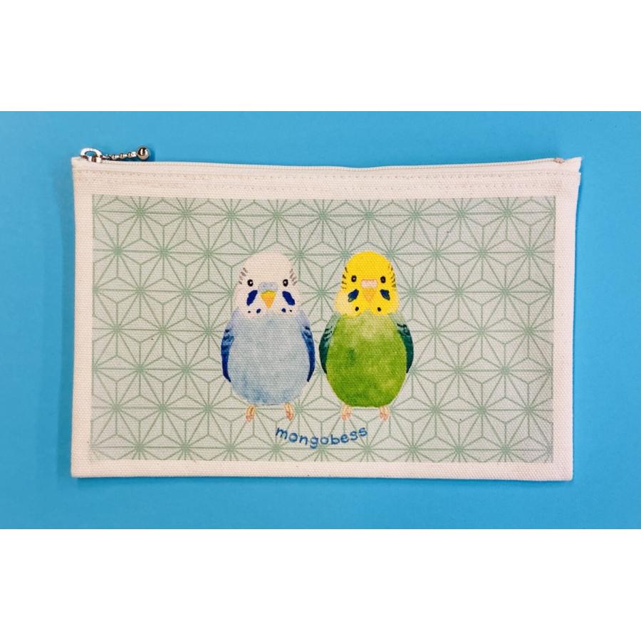 フラットポーチ 和柄ことりシリーズ 鳥 雑貨・ことりグッズ☆セキセイイ ンコ★オカメインコ★コザクラ★ マメハルリハ☆|ginya|07