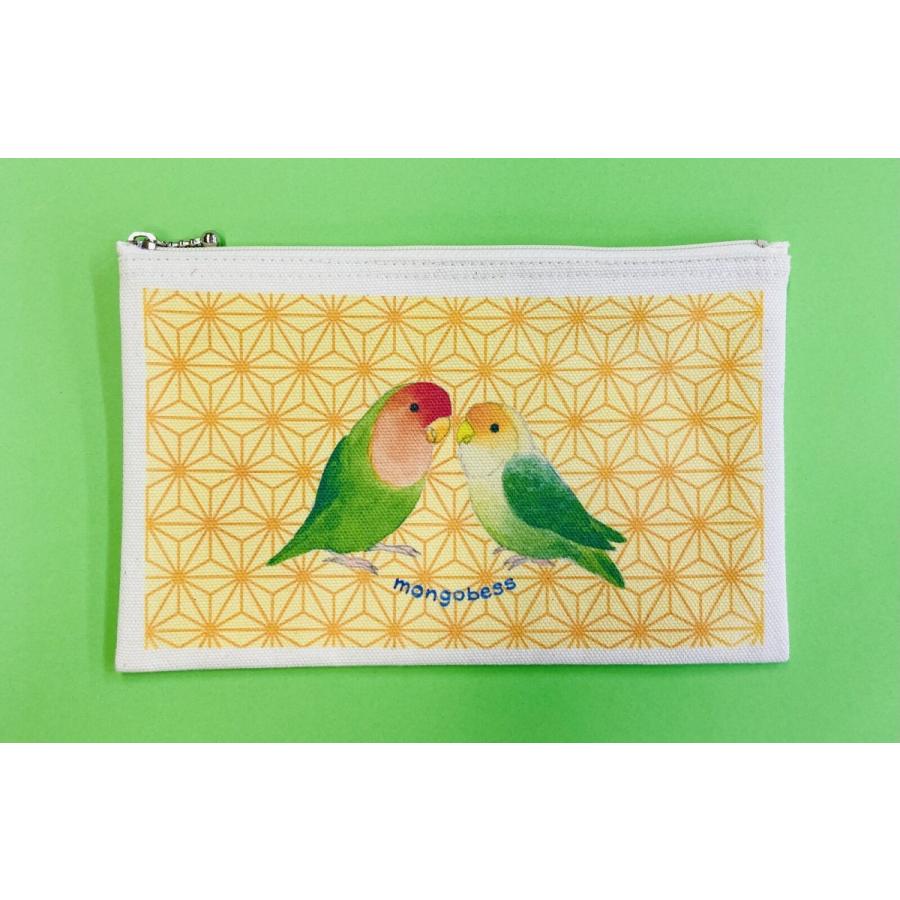 フラットポーチ 和柄ことりシリーズ 鳥 雑貨・ことりグッズ☆セキセイイ ンコ★オカメインコ★コザクラ★ マメハルリハ☆|ginya|09
