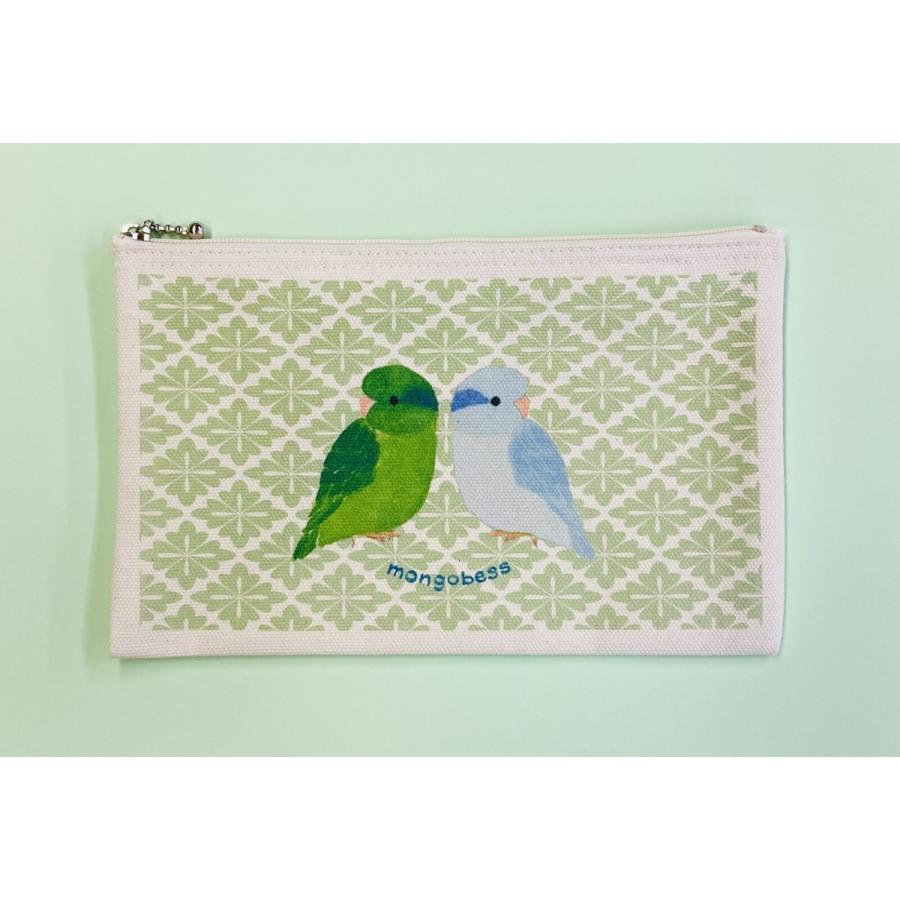 フラットポーチ　和柄ことりシリーズ　鳥 雑貨・ことりグッズ☆セキセイイ ンコ★オカメインコ★コザクラ★ マメルリハ☆ |  | 04