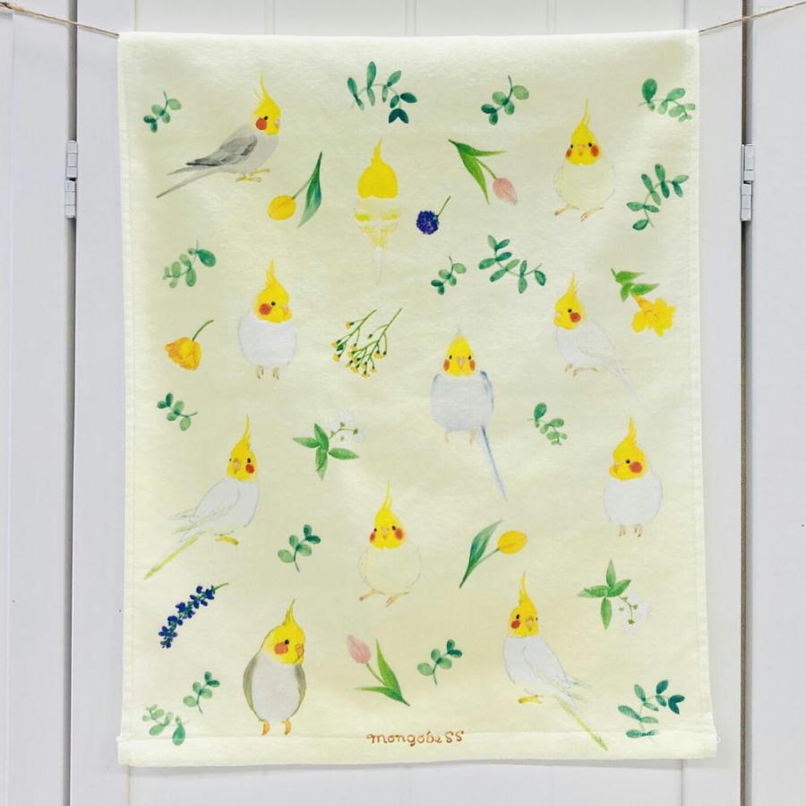 ☆フェイスタオル☆ことりタオル 鳥雑貨・とりグッズ・オカメインコ