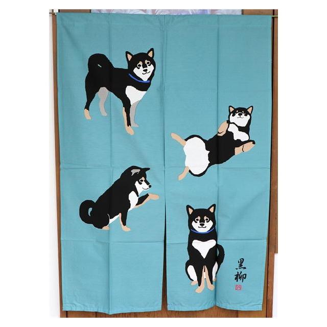 暖簾 のれん くろやなぎかけじく ブルー 犬雑貨 犬グッズ 柴犬 黒柴 Gs 161 06 Bl 犬雑貨専門店 銀屋 通販 Yahoo ショッピング