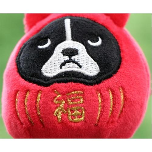 ブルトンダルマ もちふわストラップ 犬雑貨・犬グッズ・フレンチ