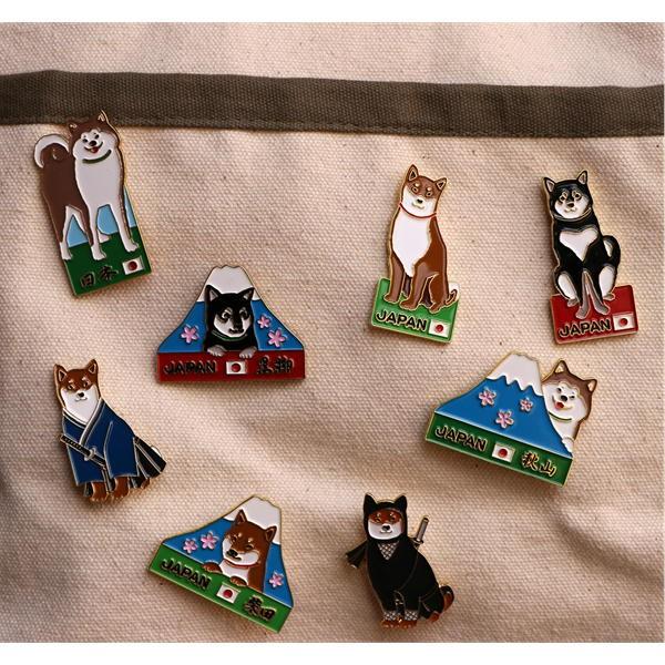 ピンバッジ くろやなぎジャパン 犬雑貨・犬グッズ・柴犬・黒柴 : 犬