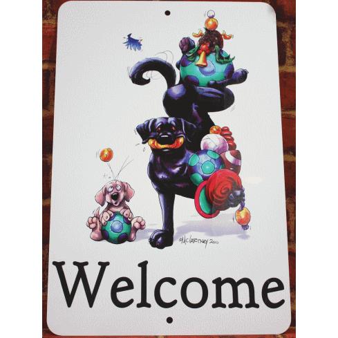 在庫限り ウェルカムプレート ラブラドールレトリーバー・ブラック/黒