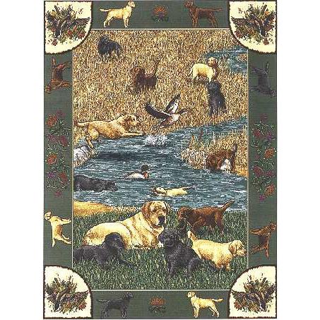 ラブラドール タペストリー 約130cm x 170cm ゴブラン織り 在庫限り ゴブラン織り タペストリー ラブラドール・レトリーバー 輸入
