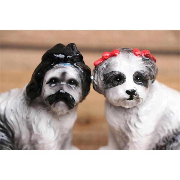 在庫限り ソルト＆ペッパー シーズー 輸入雑貨 犬雑貨 犬グッズ : 犬