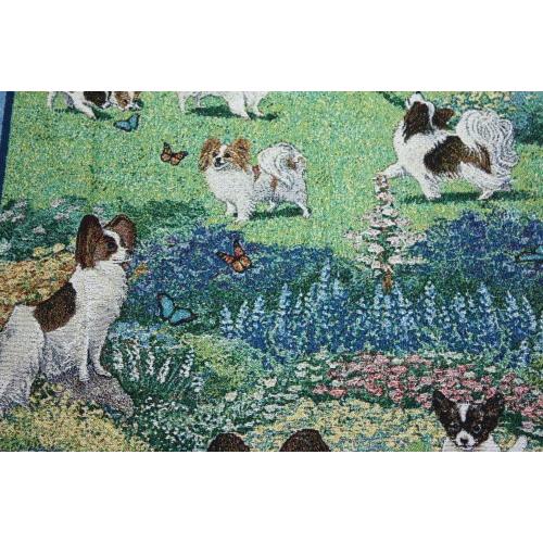 在庫限り ゴブラン織り タペストリー パピヨン 輸入雑貨 犬雑貨 犬