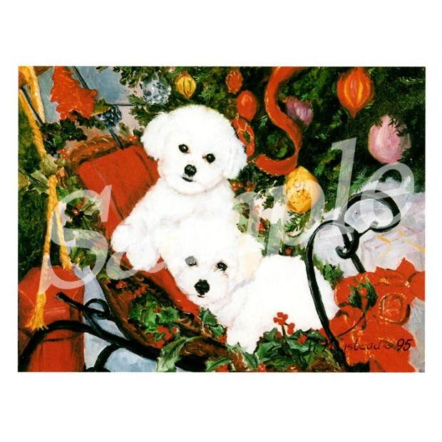 クリスマスカード Ruth ビション フリーゼ ペア 輸入雑貨 犬雑貨 犬グッズ Ruth Bic 1x 犬雑貨専門店 銀屋 通販 Yahoo ショッピング