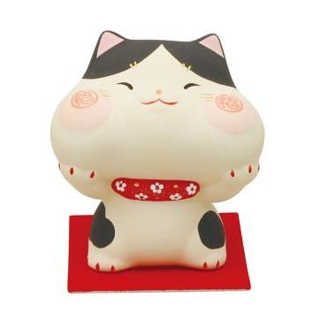 福々ほっぺ猫 黒ブチ 置物 オブジェ 猫雑貨 猫グッズ Ryukodou18 279d 犬雑貨専門店 銀屋 通販 Yahoo ショッピング
