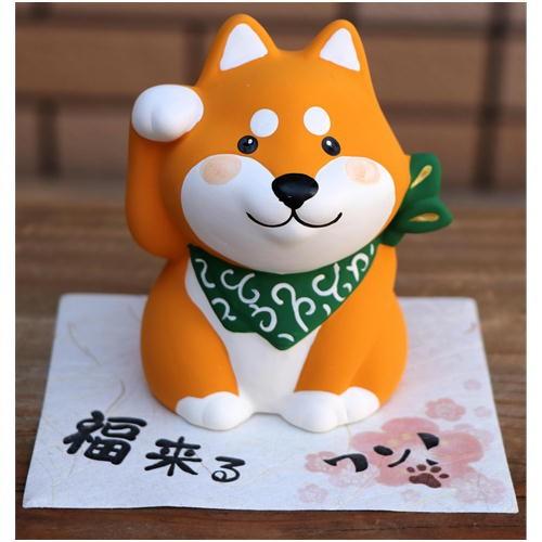 柴犬 福招き/茶 柴犬/シバ 置物 オブジェ 犬雑貨 犬グッズ : 犬雑貨