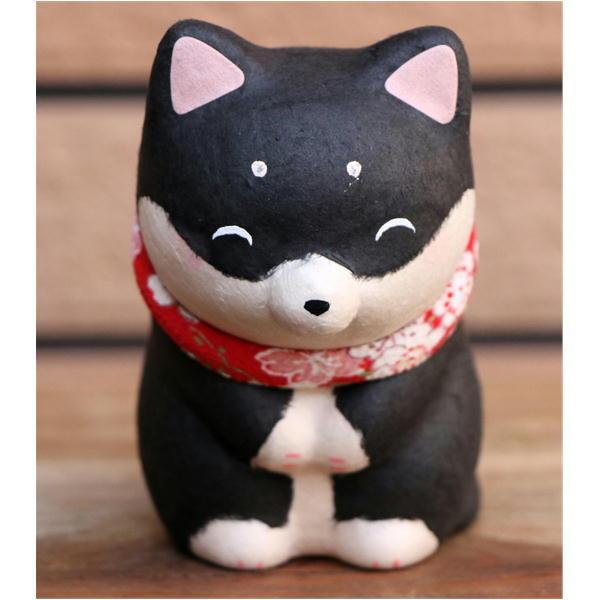 ちぎり和紙 柴犬こんにちわん！黒柴 柴犬/黒柴/シバ 置物