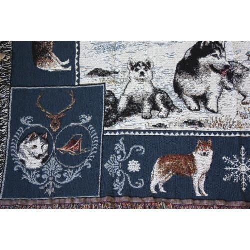 ゴブラン織り　タペストリー　シベリアン・ハスキー　輸入雑貨　 犬雑貨　犬グッズ 