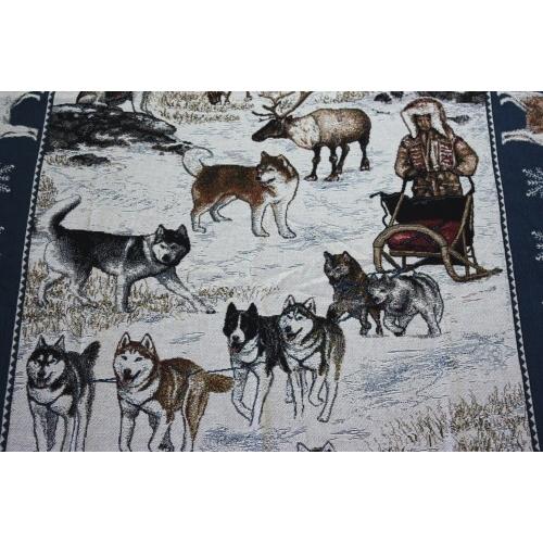 ゴブラン織り　タペストリー　シベリアン・ハスキー　輸入雑貨　 犬雑貨　犬グッズ 
