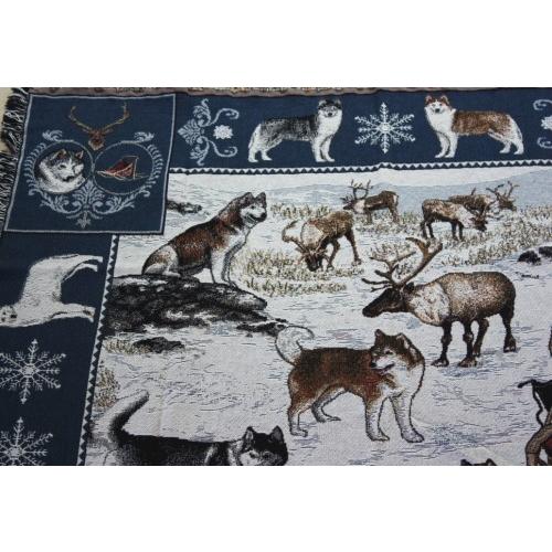 ゴブラン織り　タペストリー　シベリアン・ハスキー　輸入雑貨　 犬雑貨　犬グッズ 