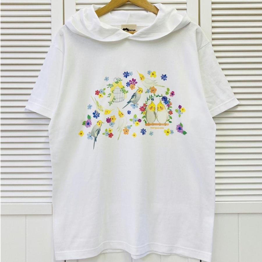 【在庫限り】フーディTシャツ☆鳥カゴことりシリーズ☆オカメインコ　鳥 雑貨・ことりグッズ☆オカメインコ☆ | 