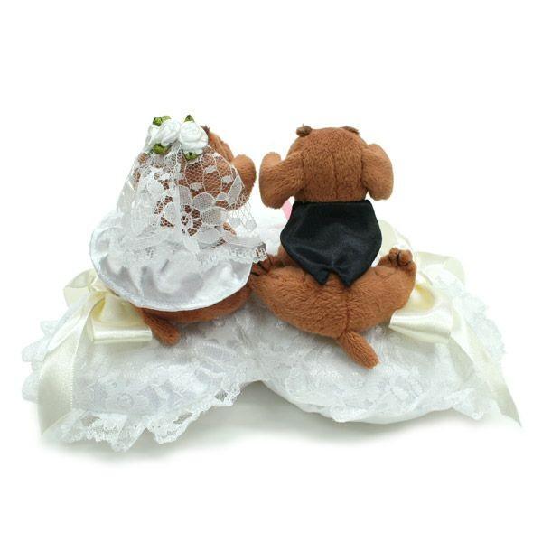 ぬいぐるみ付リングピロー【箱なしタイプ】 ミニチュアダックス