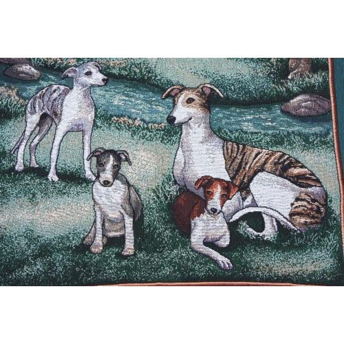 在庫限り ゴブラン織り タペストリー ウィペット 輸入雑貨 犬雑貨 犬