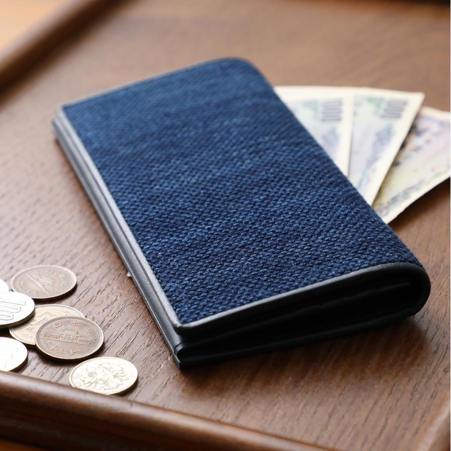 総刺し子　財布 財布 武州正藍染 刺子財布 ラウンドファスナー Sashiko Wallet