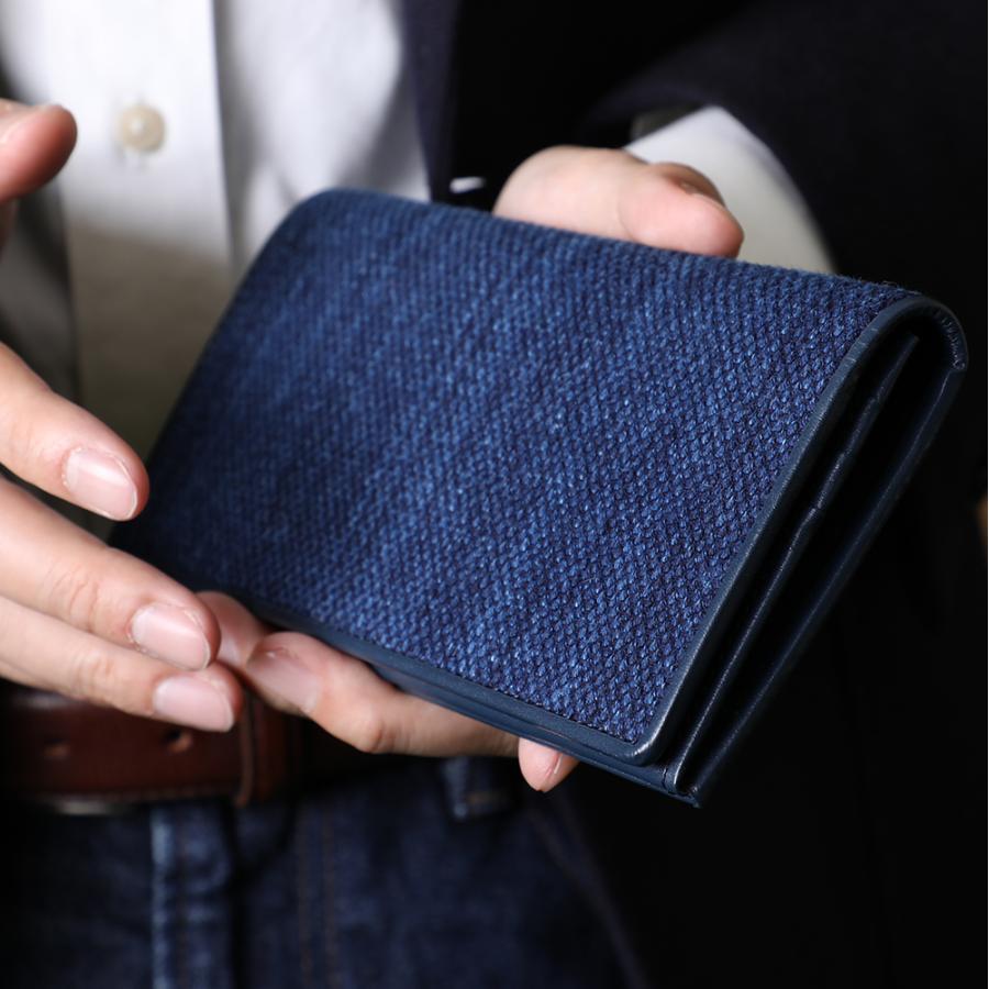 総刺し子　財布 財布 武州正藍染 刺子財布 ラウンドファスナー Sashiko Wallet