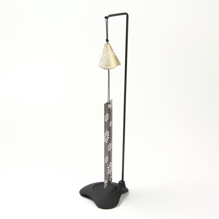 笠間焼　鈴木りんいち　カタツムリ　花器 風鈴 鉄 スタンド付き 壱鋳堂 HANABI 金麻 67001 京都ぎんやんま