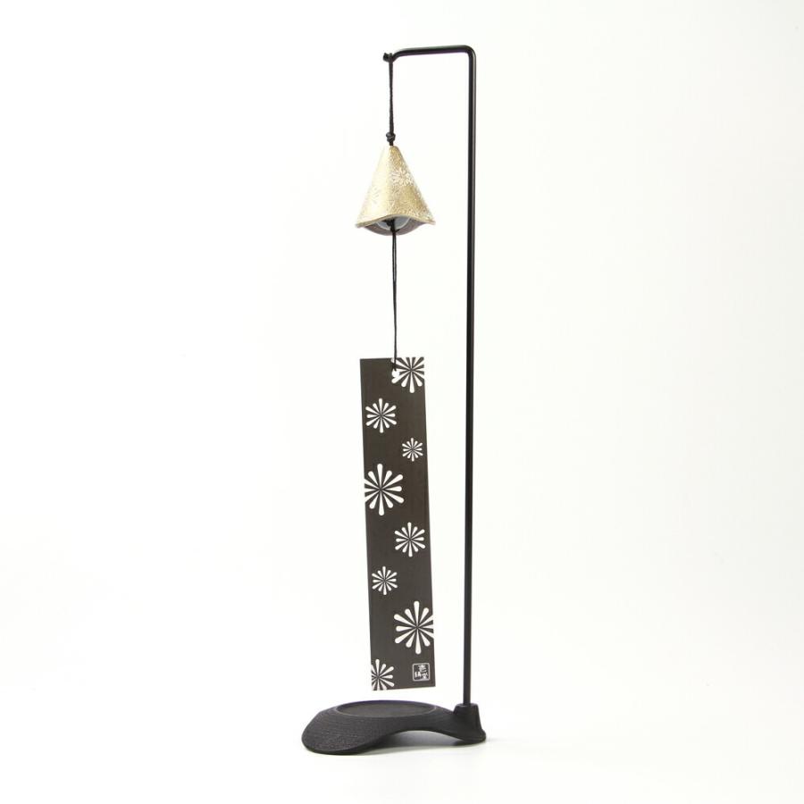 笠間焼　鈴木りんいち　カタツムリ　花器 風鈴 鉄 スタンド付き 壱鋳堂 HANABI 金麻 67001 京都ぎんやんま