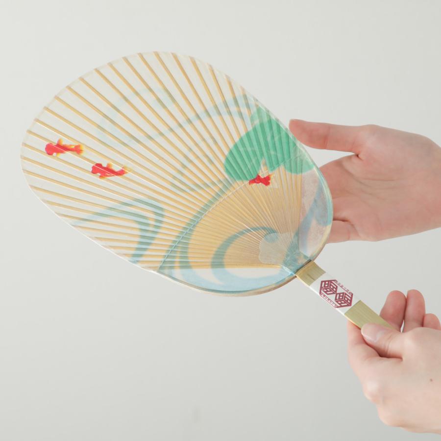 うちわ 団扇 名入れ無料の台座付き 水うちわ セット 小判型