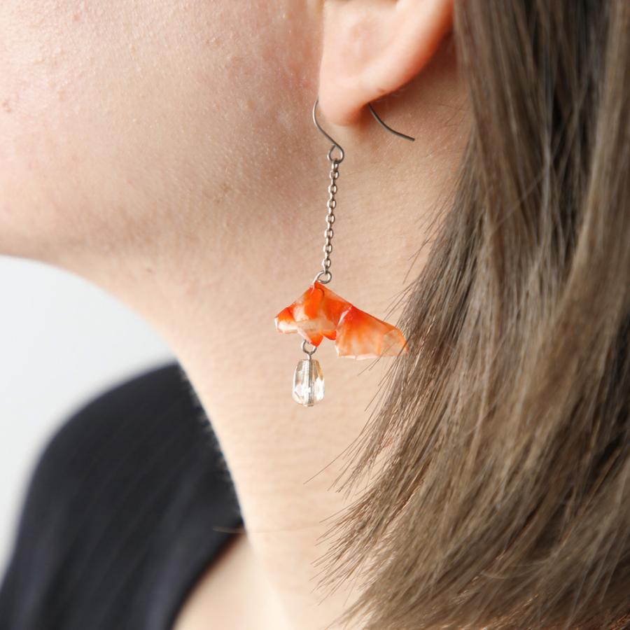 ピアス Original Jewel 金魚 桜錦 美濃和紙 手すき オリガミ ピアス Original Jewel 金魚 桜錦 美濃和紙 手すき オリガミ