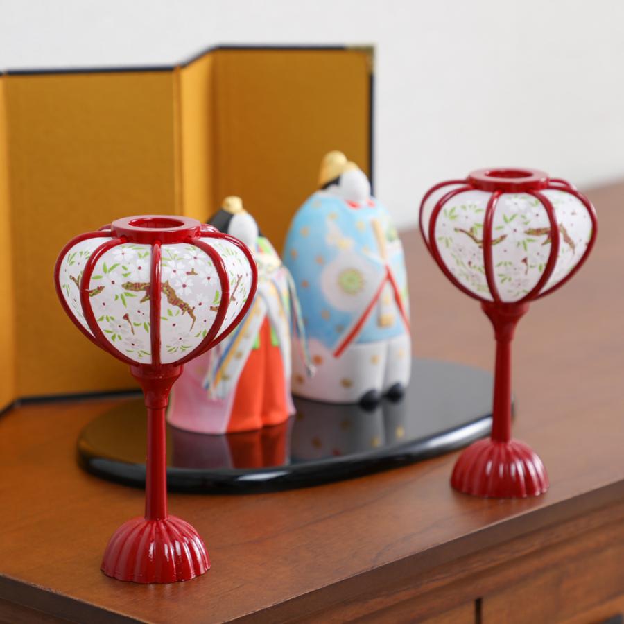 ぼんぼり 丸 赤 12cm 2本組 ひな祭り 人形用 雛人形 お道具 雪洞 朱色
