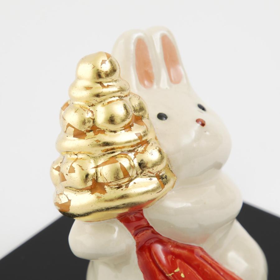 干支 うさぎ 置物 卯歳置物 敷板・化粧箱入り 清水六兵衛 清水焼 2023