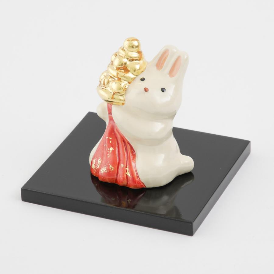 干支 うさぎ 置物 卯歳置物 敷板・化粧箱入り 清水六兵衛 清水焼 2023