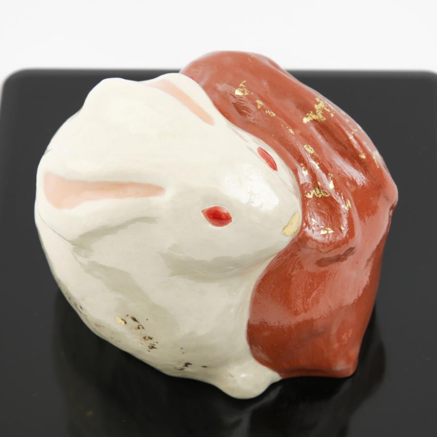 干支 うさぎ 置物 紅白兎置物 敷板・木箱入り 清水六兵衛 清水焼 2023